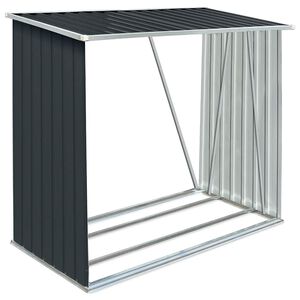 vidaXL Vrtna lopa za drva pocinkano jeklo 163x83x154 cm antracitna