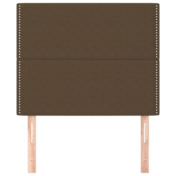 vidaXL Vzglavje postelje temno rjavo 80x5x118/128 cm blago