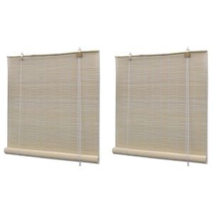 vidaXL Rolo senčilo iz naravnega bambusa 2 kosa 120x160 cm