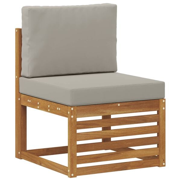 vidaXL Kotna sedežna garnitura z blazino 6 pcs Naravna in svetlo siva