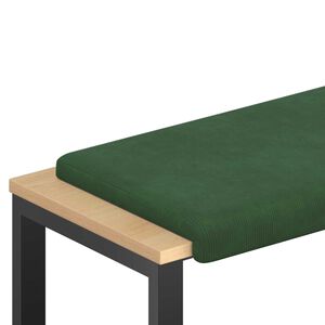 vidaXL Blazina za klop korduroy Temno zelena Globina 35 cm