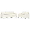 vidaXL Sedežna garnitura 2-delna z blazinami krem umetno usnje
