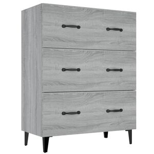 vidaXL Komoda siva sonoma 69,5x34x90 cm inženirski les