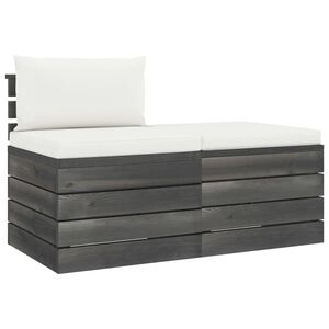 vidaXL Vrtna garnitura iz palet 2-delna z blazinami trdna borovina