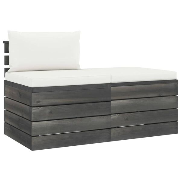 vidaXL Vrtna garnitura iz palet 2-delna z blazinami trdna borovina