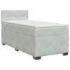 vidaXL Postelja boxspring z vzmetnico Svetlo siva 90 x 190 cm Žamet