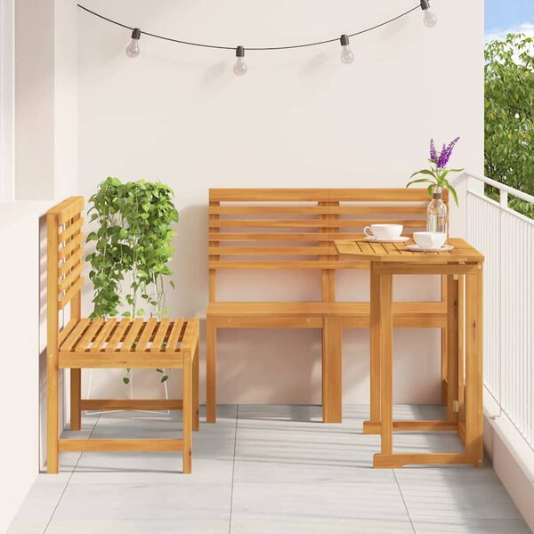 vidaXL Vrtnik Bistro Set 3 pcs Rjava Trden akacijev les