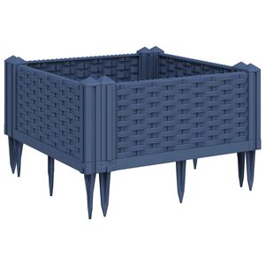 vidaXL Cvetlično korito z zatiči modro sivo 42,5x42,5x28,5 cm PP