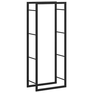 vidaXL Stojalo za drva mat črno 50x28x132 cm jeklo