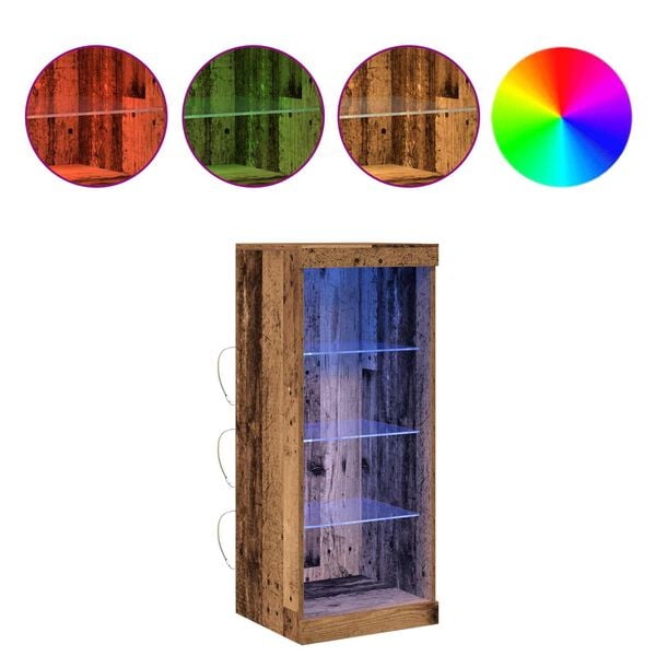 vidaXL LED bočni predalnik Star les 41 x 37 x 100 cm Konstruiran les