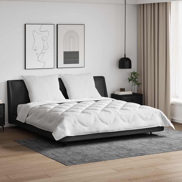 vidaXL Odeja z blazino 3 pcs Bela Mikrofibra