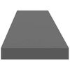 vidaXL Stenske police 2 kosa visok sijaj sive 120x23,5x3,8 cm MDF