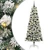 vidaXL Umetno Zložljivo Božično Drevo 300 LED Zelena in Bela 240 cm