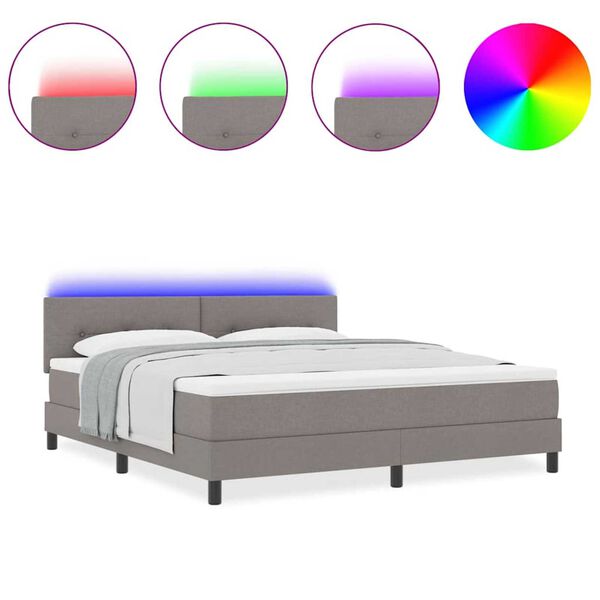 vidaXL Postelja z vzmetnico z vzmetnico Taupe 180 x 200 cm blago