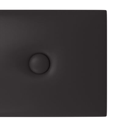 vidaXL Stenski paneli 12 kosov črni 60x15 cm umetno usnje 1,08 m²