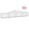 vidaXL Obokane gabion ko&scaron;are 15 kosi 300x30x40/60 cm pocinkano železo