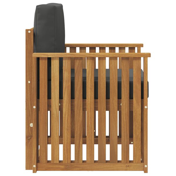 vidaXL Zunanja garnitura za sedenje z blazino Naravna 71 x 63 x 73 cm