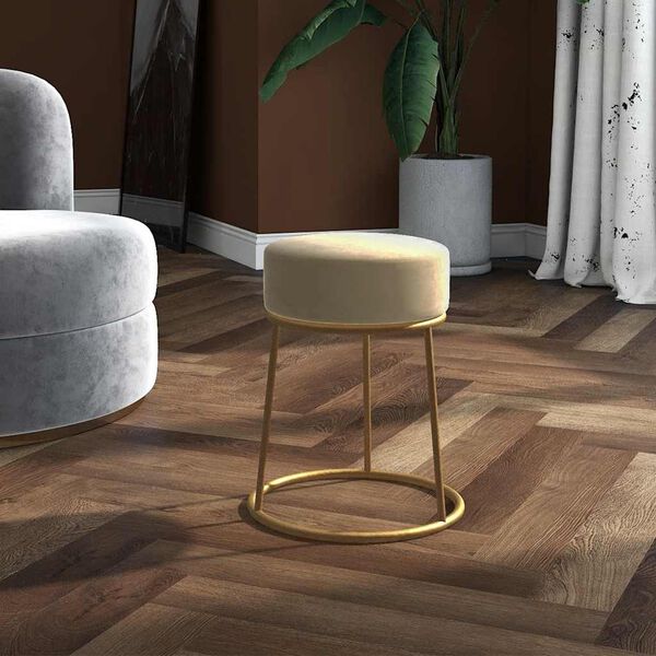 vidaXL Okrogel stolček temno siv žamet