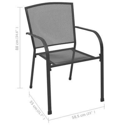 vidaXL Zunanji stoli 4 kosi mrežast dizajn antracitno jeklo