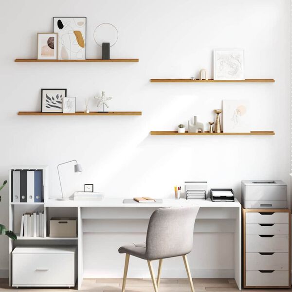 vidaXL Stenska polica 4 pcs Bež 115 x 9 x 3 cm Konstruiran les