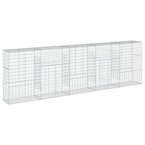 vidaXL Gabionska ko&scaron;ara s pokrovom 500x50x150 cm pocinkano železo