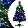 vidaXL Umetna novoletna jelka z optičnimi vlakni 64 cm zelena