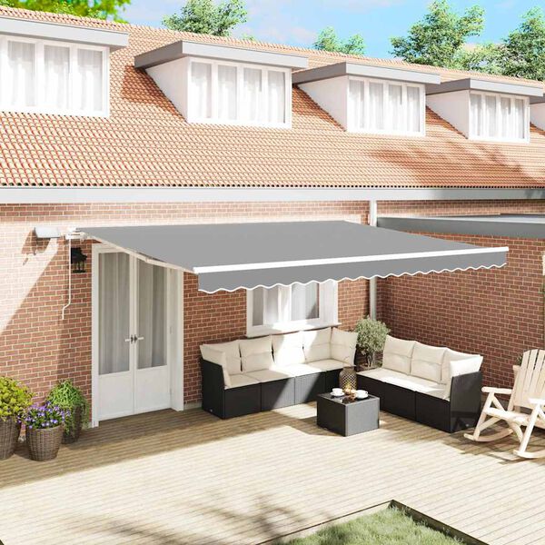 vidaXL Senčnik z Bela 4 × 3 m Kovina