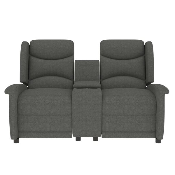 vidaXL Masažni dvosed z držali za skodelico svetlo siv