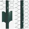 vidaXL Ograja s stebrom Zelena 1,4 x 25 m Jeklo in PVC