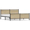 vidaXL Kovinski posteljni okvir brez vzmetnice sonoma hrast 183x213 cm