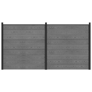 vidaXL Komplet ograj 353 x 186 cm WPC in aluminij Siva