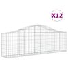vidaXL Obokana gabionska ko&scaron;ara 12 kosov 200x30x60/80cm cinkano železo
