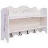 vidaXL Stenski obe&scaron;alnik za pla&scaron;če bel 50x10x30 cm les