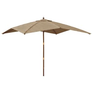 vidaXL Vrtni senčnik z lesenim drogom taupe 300x300x273 cm