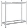 vidaXL Dvoplastna polica za pnevmatike Silver 110x40x109 cm Steel