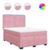 vidaXL Box spring postelja z vzmetnico roza 140x190 cm žamet