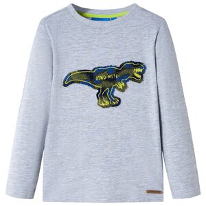 Otro&scaron;ka majica z dolgimi rokavi siva melange 128