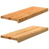 vidaXL Podloge za stopnice 2 kosa rjave 70x25x2 cm trdna hrastovina
