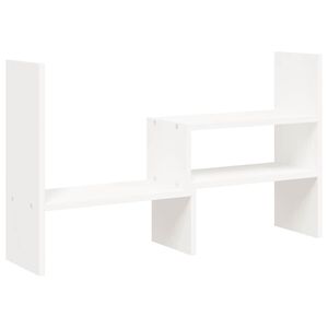 vidaXL Stojalo za zaslon bele barve (39-72)x17x43 cm trdna borovina