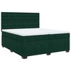vidaXL Box spring postelja z vzmetnico temno zelena 200x200 cm žamet