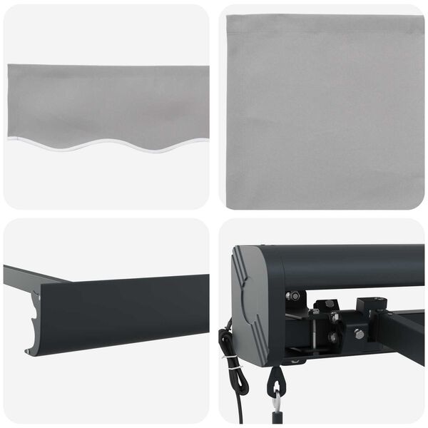 vidaXL Senčnik Svetlo siva 350 x 250 x 165 cm Poliester in aluminij