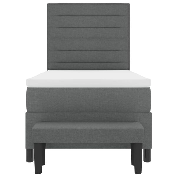 vidaXL Postelja z vzmetnico z vzmetnico Temno siva 90 x 190 cm blago