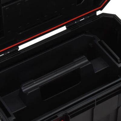 vidaXL Škatla za orodje črna in rdeča 45x28x26,5 cm