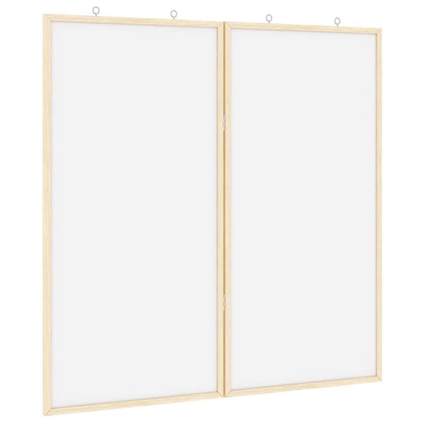 vidaXL Magnetna bela tabla Bela 80 x 1.4 x 80 cm Trdna borovina