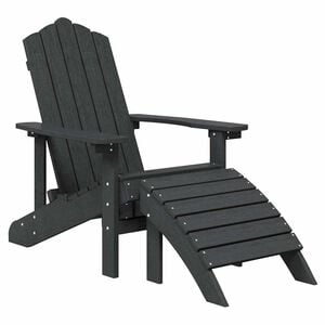 vidaXL Vrtni stol Adirondack s stolčkom za noge HDPE antracit