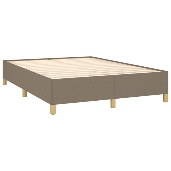 vidaXL Box spring postelja z vzmetnico taupe 140x200 cm blago