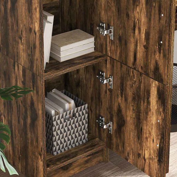 vidaXL Visok predalnik Dimljeni oreh 31,5 x 32 x 122,5 cm