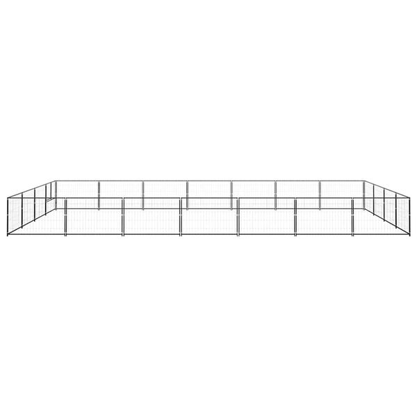 vidaXL Pasji boks črn 28 m&sup2; jeklo