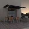 vidaXL Avtomatska tenda LED + senzor 500x350 cm antracitna