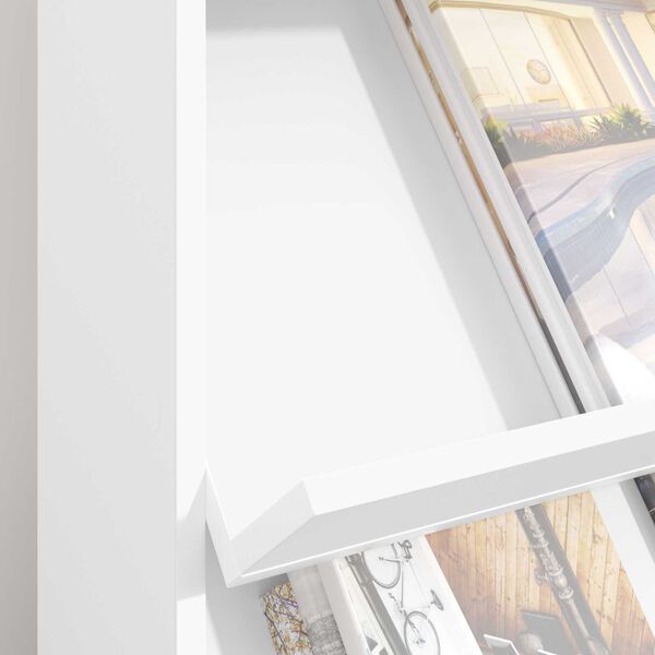 vidaXL Regal za revije s polico Bela 70 x 41 x 156 cm Konstruiran les